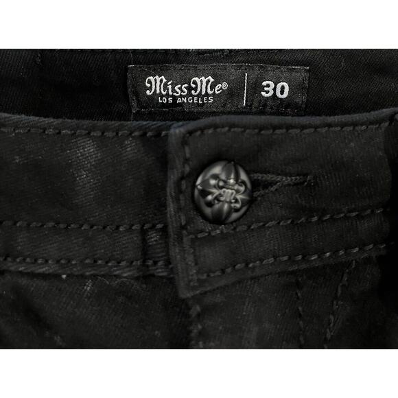 Miss Me Los Angeles Black Women's Bootcut Jeans with Rhinestones Size 30 - Picture 3 of 4